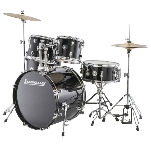 Slagverk Ludwig Accent LC19011, Fuse, 20, m/Stativer og Cymbaler, Black Sparkle