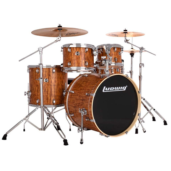 Slagverk Ludwig Evolution LE522010, 22, m/Stativer og Cymbaler, Cherry