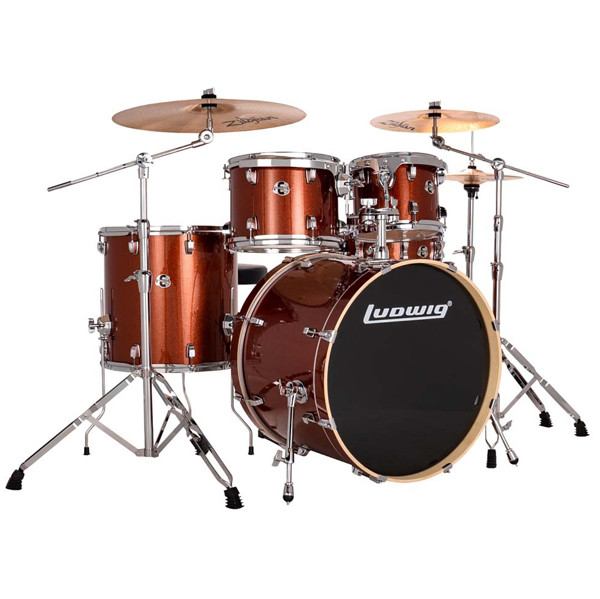 Slagverk Ludwig Evolution LE522024, 22, m/Stativer og Cymbaler, Copper