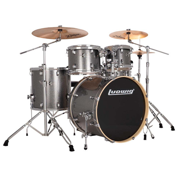 Slagverk Ludwig Evolution LE522028, 22, m/Stativer og Cymbaler, Platinum