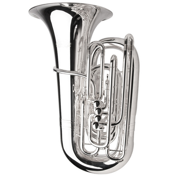 Tuba Bb Adams Custom 4/4 Selected Yellow Brass Silverplated 0,77mm 4 Valves + 1 cilinder