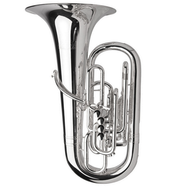 Tuba F Adams Custom Solo, 4+1v. 0,60, Yellow Brass, Forsølvet