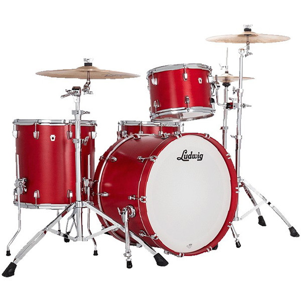 Slagverk Ludwig NeuSonic Fab 22 Shell Pack, m/Triad Mount, Satin Diablo Red