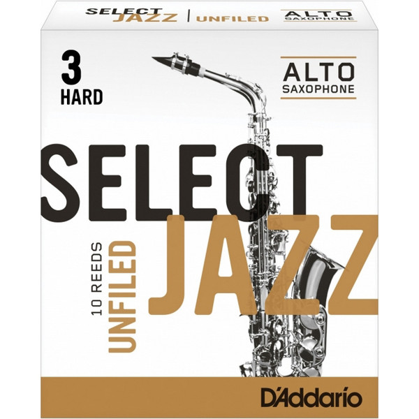 Altsaksofonrør Rico D'Addario Select Jazz Un-filed 3 Hard (10 pk)