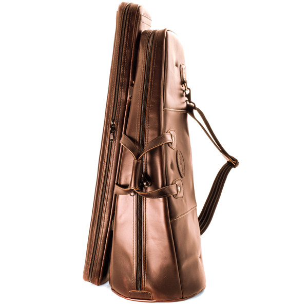 Gig Bag Trombone Tenor Long Cronkhite 2-Piece Travel Cinnamon Brown Leather