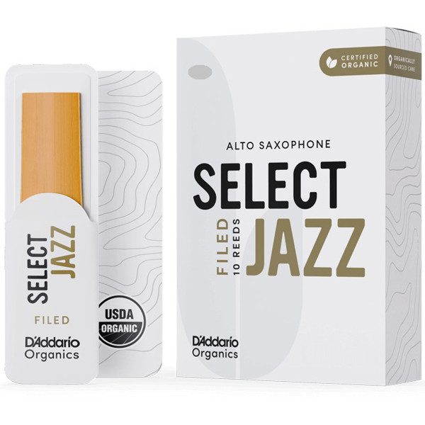 Altsaksofonrør D'Addario Organics Select Jazz Filed 2 Hard (10 pk)