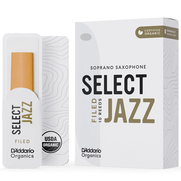 Sopransaksofonrør D'Addario Organics Select Jazz Filed 4 Hard  (10 pk)