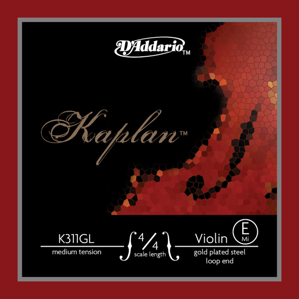 Fiolinstreng Kaplan D'Addario 1E Gold Plated Steel Medium Tension, Loop