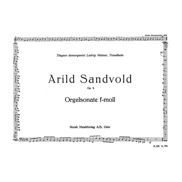 Orgelsonate F-Moll Op. 9, Arild Sandvold. Orgel