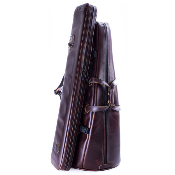 Gig Bag Basstrombone Cronkhite 2-Piece Travel Chocolate Brown Leather