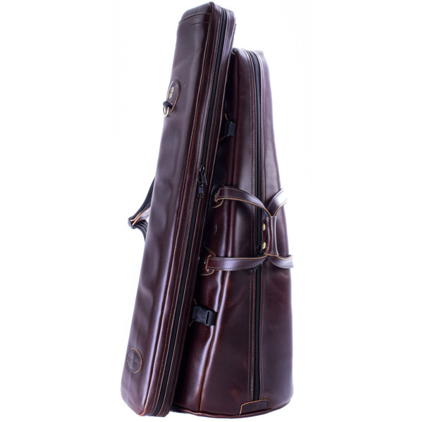 Gig Bag Trombone Tenor Long Cronkhite 2-Piece Travel Chocoalte Brown Leather