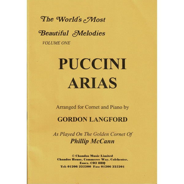 The World's Most Beautiful Vol. 1 Puccini Arias arr Gordon Langford Bb Cornet and Piano