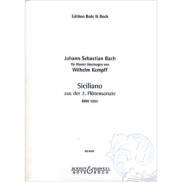 Siciliano BWV 1031 (aus Flötensonate Nr. 2 Es-Dur) - Bach - Piano Solo