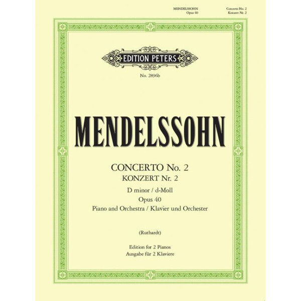 Concerto No. 2 in D minor Op.40, Felix Mendelssohn - Piano Duett
