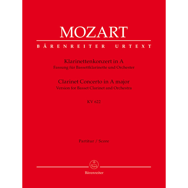 Concerto for Clarinet and Piano, version for Bassett Clarinet and Orchestra KV622, Wolfgang Amadeus Mozart