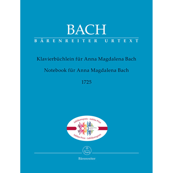 Notebook for Anna Magdalena Bach, 1725, Johann Sebastian Bach. Piano solo with fingering