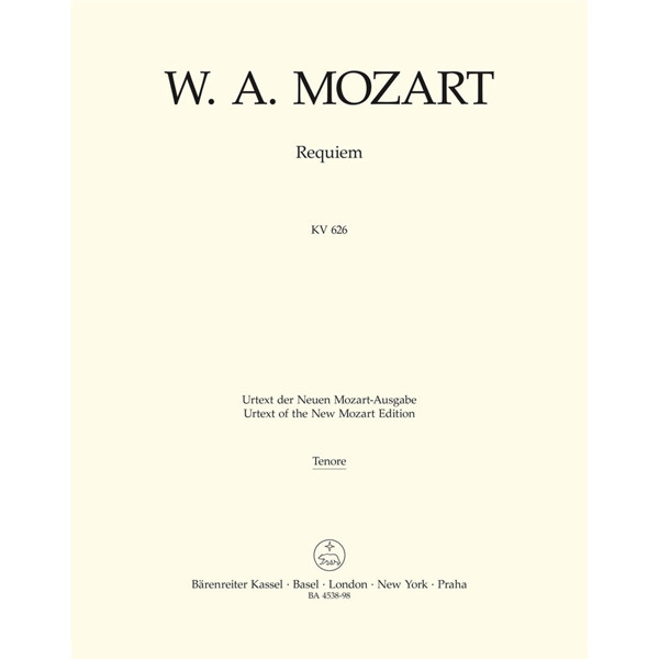 Mozart - Requiem K. 626. Vocal Tenor