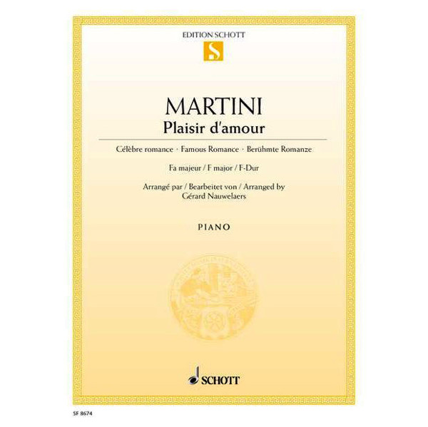 Plaisir d'amour F-Dur, Jean Paul Egide Martini. Piano