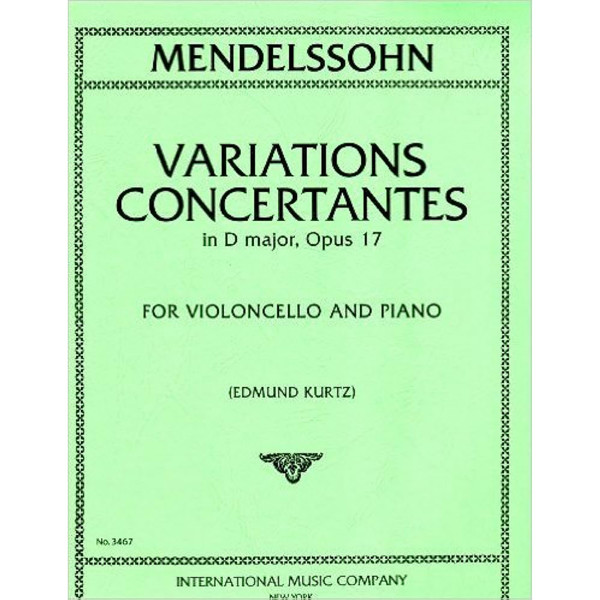 Variations Concertantes in D Major, Op. 17, Violoncello and Piano, Mendelssohn