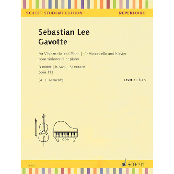 Gavotte op. 112, Sebastian Lee. Cello and piano