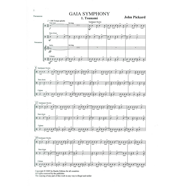 Window 1, 2 and 3 from The Gaia Symphony, Percussion, John Pickard, Brass Band