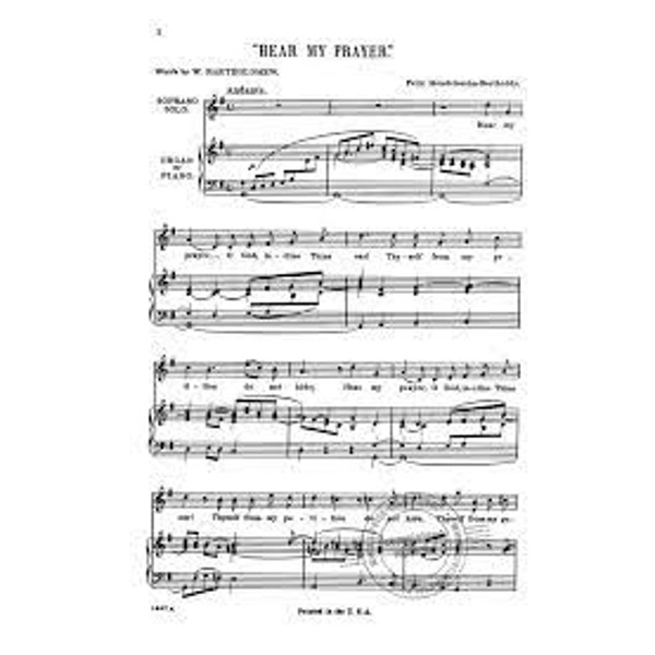 Hear My Prayer, Euphonium and Piano or Organ - Mendelssohn, arr David Childs