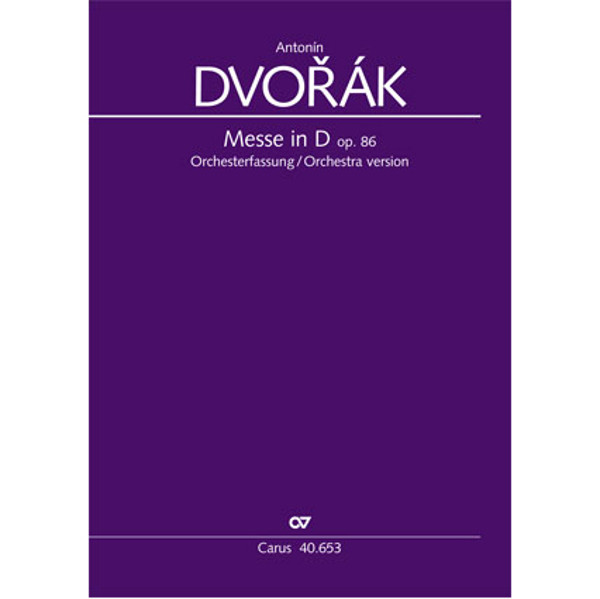 Mass in D major Op. 86, Antonin Dvorak. Vocal Score