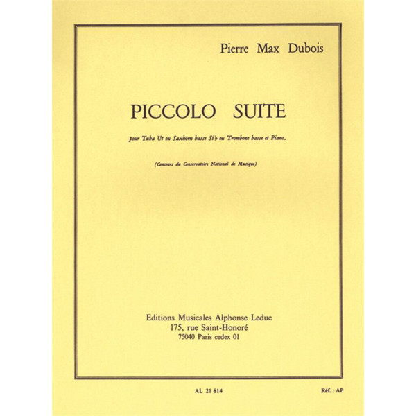 Piccolo Suite for Tuba (or Basstrombone) and Piano Pierre Max Dubois