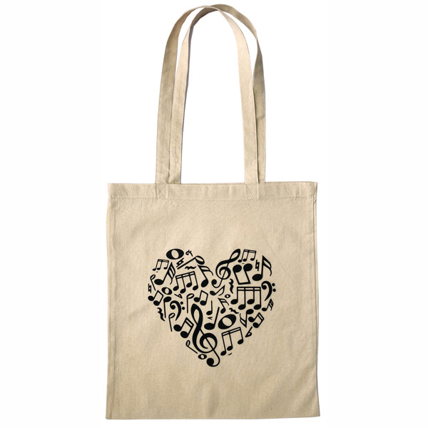 Nett, Hjerte-Notetegn - Heart of Clefs Tote Bag