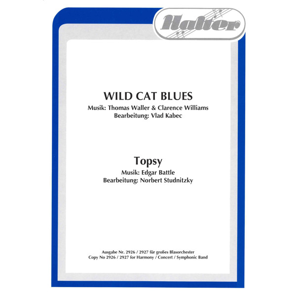 Wild Cat Blues (Clarinet Soloist) & Topsy. Waller/Williams arr Vlad Kabec. Concert Band