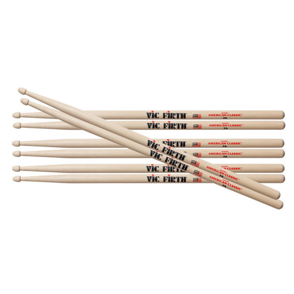 Trommestikker Vic Firth Am. Classic 7A Hickory, 4 Par