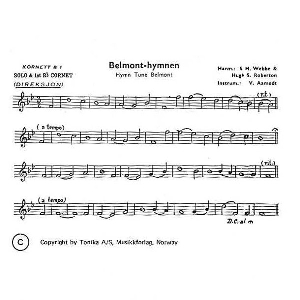 Belmont-Hymnen, Webbe / Roberton arr. Valter Aamodt - Brass Band