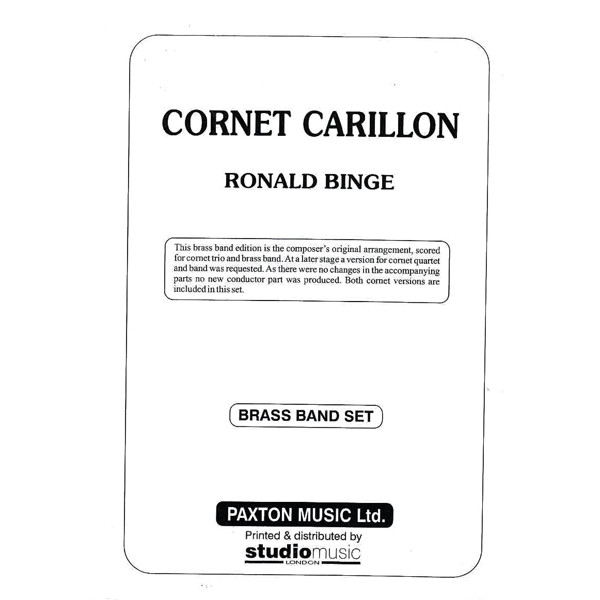 Cornet Carillon (Ronald Binge) - Brass Band - Cornet section
