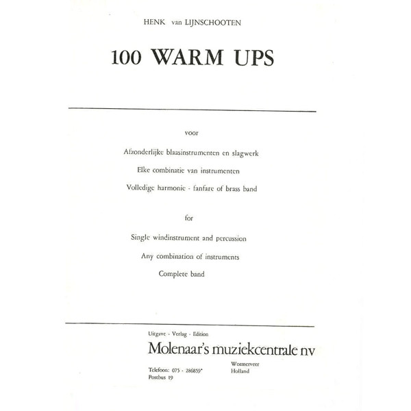 100 Warm Ups, Bok 1. Conductor/Oboe/Percussion