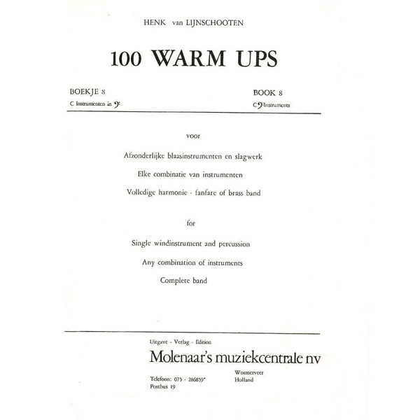 100 Warm Ups, Bok 8. C instrumenter F-nøkkel