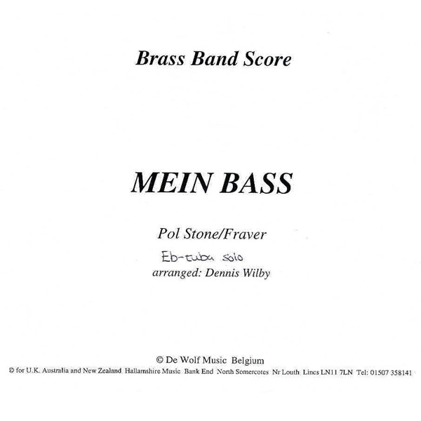 Mein Bass, arr.Wilby. Brass Band