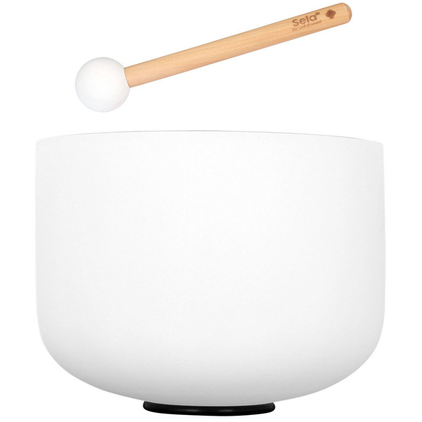 Singing Bowl Sela Crystal Frosted Series SECFU10D, 443Hz, 10, Incl. Wood Mallet, D