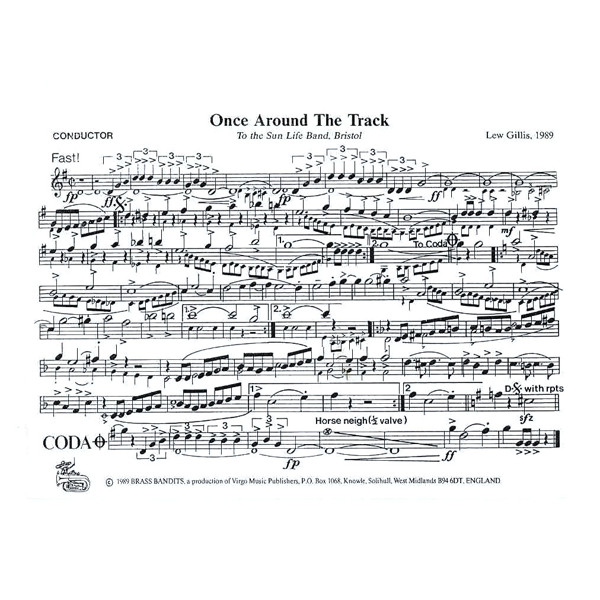 Once Around The Track, March. Lew Gillis. Brass Band