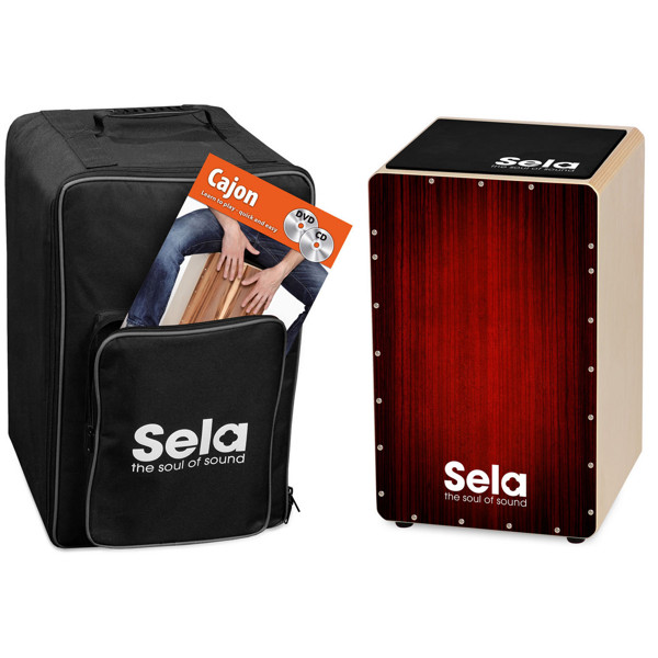 Cajon Sela Varios Series SE-128-EN, Red, Bundle Inkludert Lærebok på Engelsk.