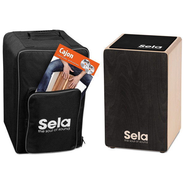 Cajon Sela Primera Series SE-157-EN, Black, Bundle Inkludert Lærebok på Engelsk.