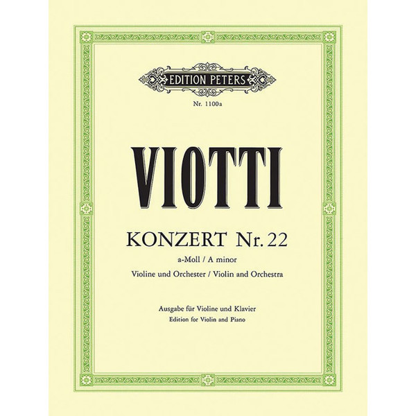 Concerto No. 22 in A moll, for Violin and Piano. Giovanni Viotti