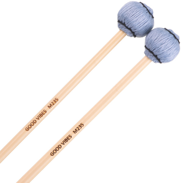 Vibrafonkøller Musser M235, Yarn, Good Vibes, Rattan Handle, Medium Hard, 1 3/8, Royal Blue, Set of 4