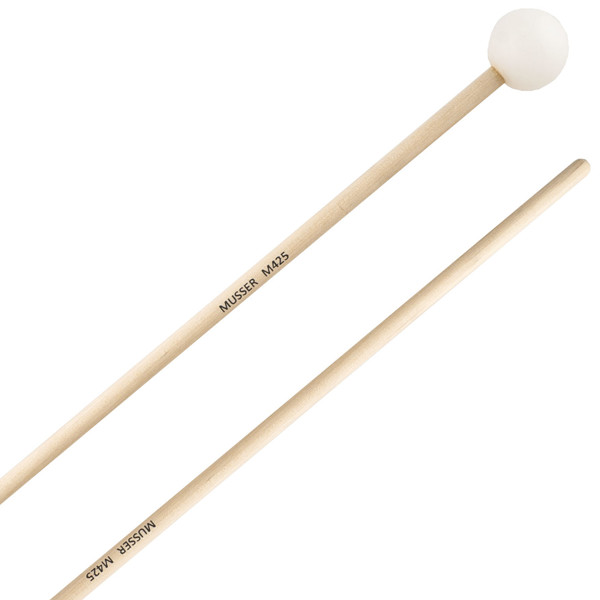 Xylofonkøller Musser M425, Poly-Ball, Birch Handle, Medium, 1 1/4, White