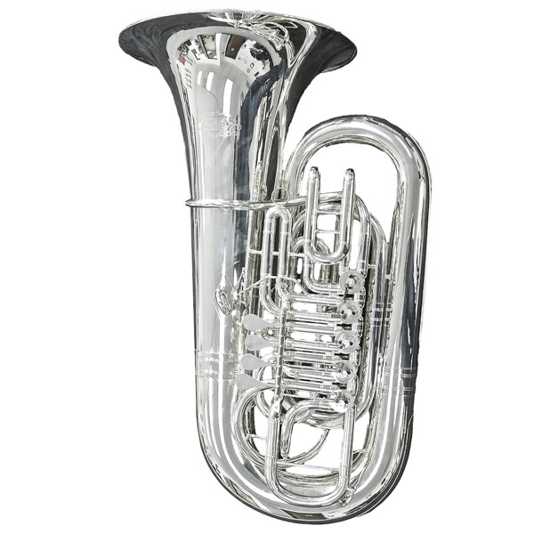 Tuba Bb Adams Custom Serie 4/4 Yellow Brass Silverplated 4+1 Rotary