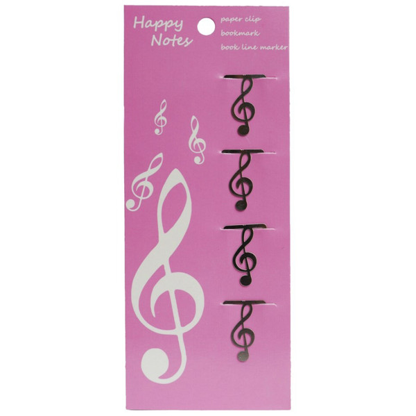 Bokmerke/Binders G-nøkkel - Bookmark/Clip G-clef 4 pcs