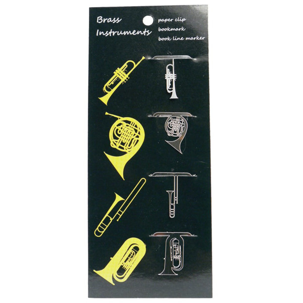 Bokmerke/Binders Brass instruments - Bookmark/Clip 4 pcs
