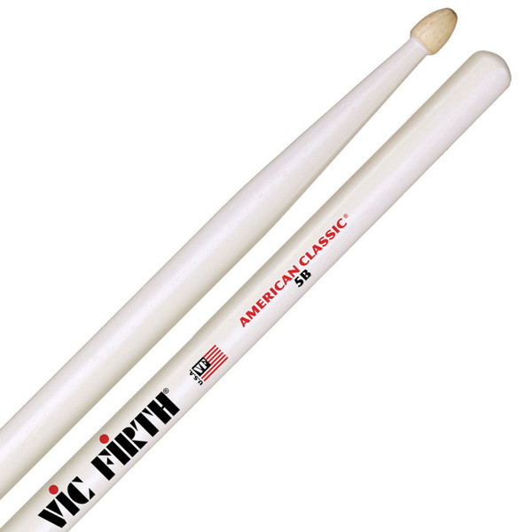 Trommestikker Vic Firth American Classic White 5B Hickory, Wood Tip