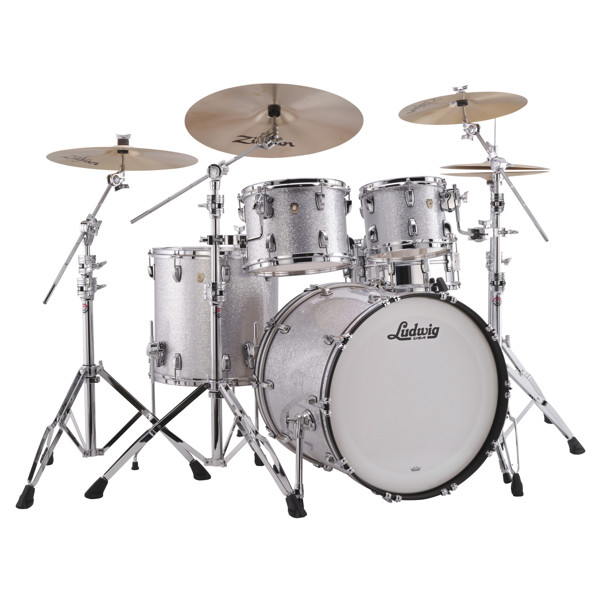 Slagverk Ludwig Classic Maple Eurobeat-3 22 Shell Pack, m/Atlas Mount, Silver Sparkle