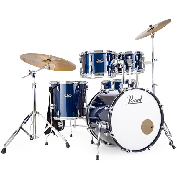 Slagverk Pearl Roadshow RS505BC/C743, 20 m/Stativer, Cymbaler og Stol, Chrome Hwd, Royal Blue Metallic