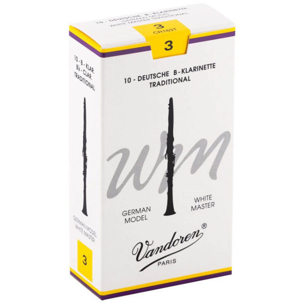 Klarinettrør Bb Vandoren White Masters 2,5 Traditional German, Flow Pack 50